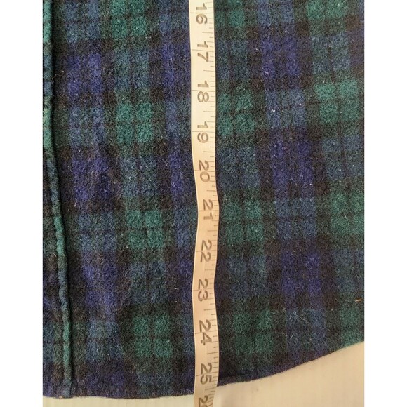 Pendleton Button Up Flannel Shirt Shacket Youth Sz XL 100% Wool USA Plaid Blue - Picture 5 of 8